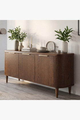 Háromajtós dió színű design komód prémium tölgyfa furnérral